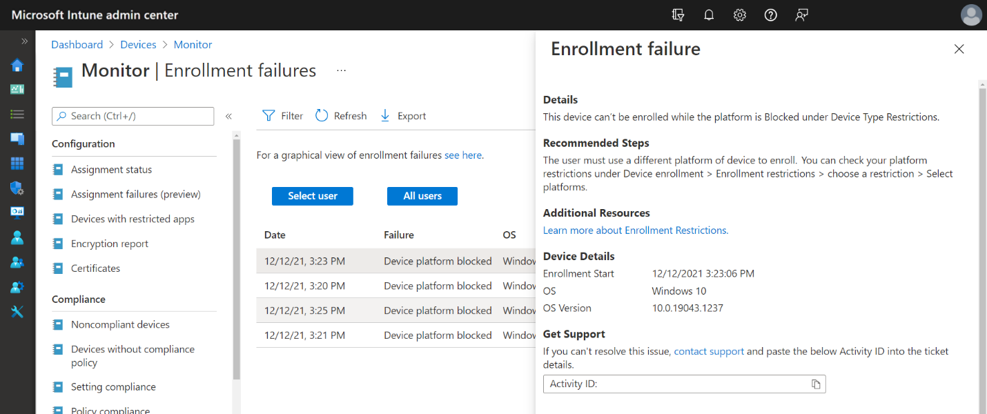 Device Enrollment Failures