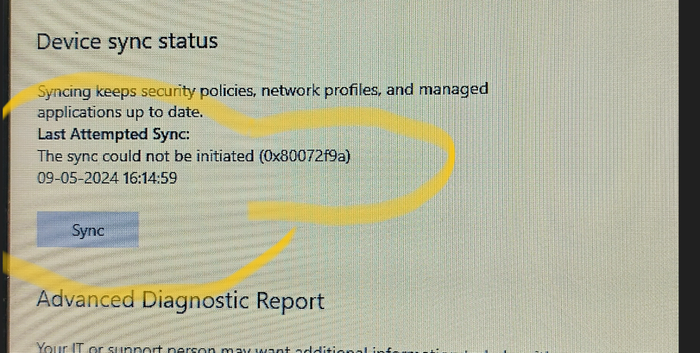 Device Sync Errors